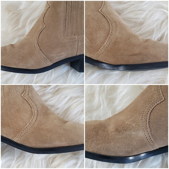 EUC Marc Fisher | Yohani Natural Beige Suede Western Ankle Bootie Sz 6.5 US - Picture 12 of 12
